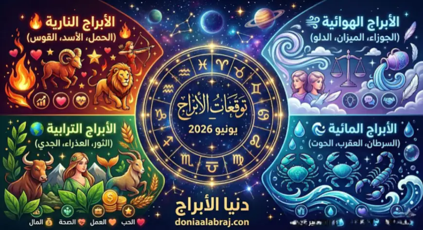 توقعات الأبراج لشهر يونيو 2026: تحولات فلكية ومفاجآت سارة