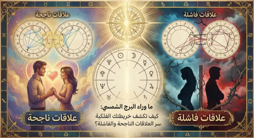 ما وراء البرج الشمسي: كيف تكشف خريطتك الفلكية سر العلاقات الناجحة والفاشلة؟
