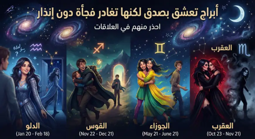 أبراج تعشق بصدق لكنها تغادر فجأة دون إنذار: احذر منهم في العلاقات