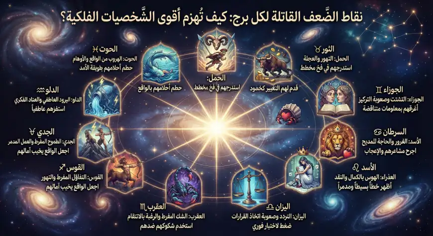 نقاط الضعف القاتلة لكل برج: كيف تُهزم أقوى الشخصيات الفلكية؟